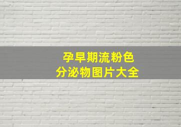 孕早期流粉色分泌物图片大全