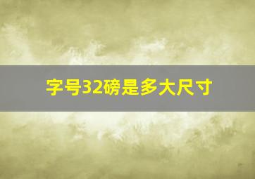 字号32磅是多大尺寸