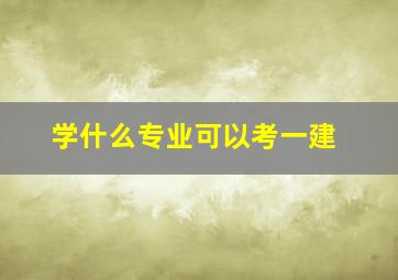 学什么专业可以考一建