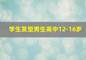 学生发型男生高中12-16岁