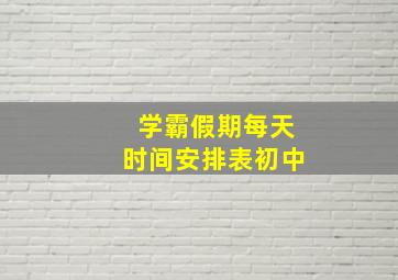 学霸假期每天时间安排表初中