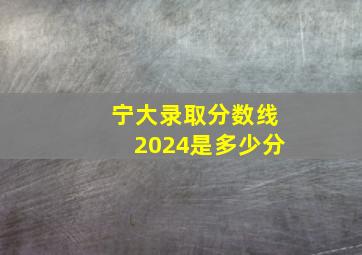 宁大录取分数线2024是多少分