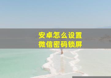 安卓怎么设置微信密码锁屏