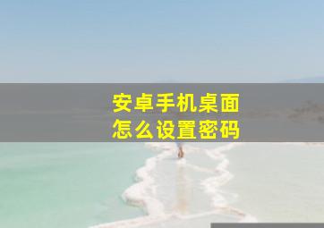 安卓手机桌面怎么设置密码