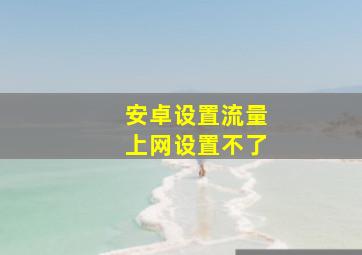 安卓设置流量上网设置不了