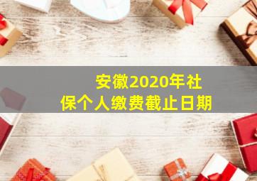 安徽2020年社保个人缴费截止日期