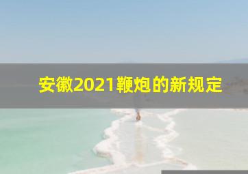 安徽2021鞭炮的新规定