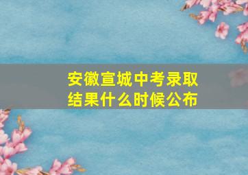 安徽宣城中考录取结果什么时候公布