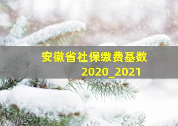 安徽省社保缴费基数2020_2021