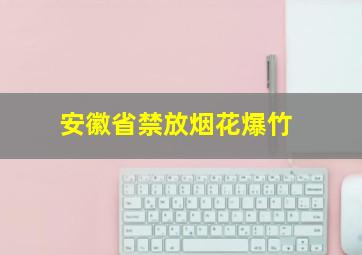 安徽省禁放烟花爆竹