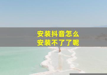 安装抖音怎么安装不了了呢