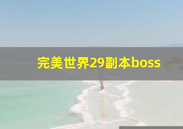 完美世界29副本boss