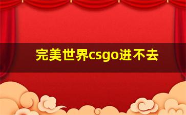 完美世界csgo进不去