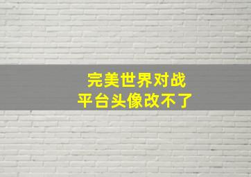 完美世界对战平台头像改不了