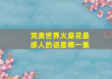 完美世界火桑花最感人的话是哪一集