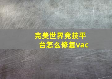 完美世界竞技平台怎么修复vac