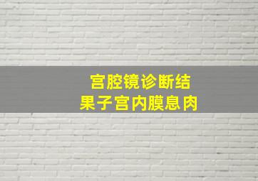 宫腔镜诊断结果子宫内膜息肉