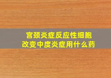 宫颈炎症反应性细胞改变中度炎症用什么药