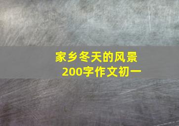 家乡冬天的风景200字作文初一