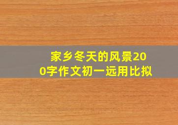 家乡冬天的风景200字作文初一远用比拟