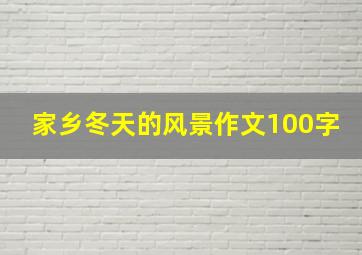 家乡冬天的风景作文100字