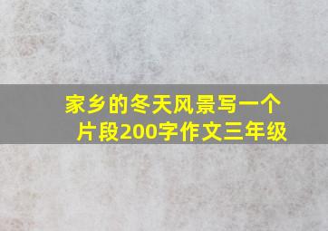 家乡的冬天风景写一个片段200字作文三年级