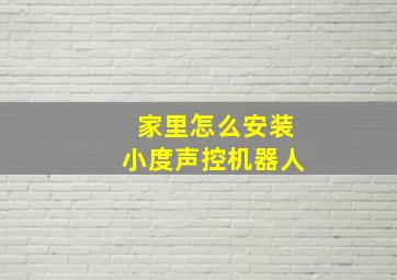 家里怎么安装小度声控机器人