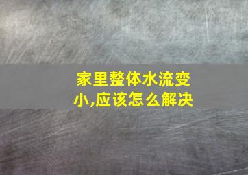 家里整体水流变小,应该怎么解决