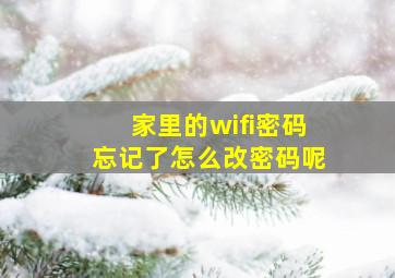 家里的wifi密码忘记了怎么改密码呢