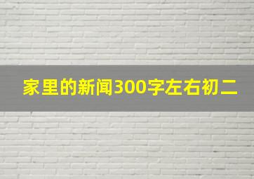 家里的新闻300字左右初二