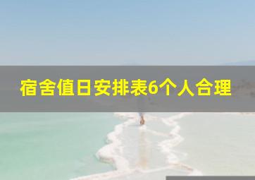 宿舍值日安排表6个人合理