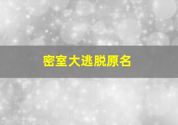 密室大逃脱原名