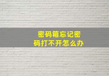 密码箱忘记密码打不开怎么办