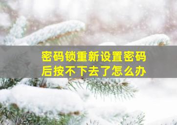 密码锁重新设置密码后按不下去了怎么办