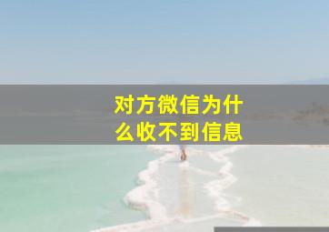 对方微信为什么收不到信息