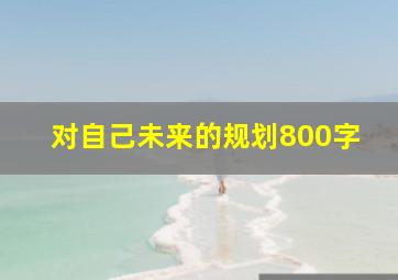 对自己未来的规划800字