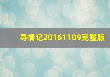 寻情记20161109完整版