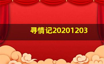 寻情记20201203