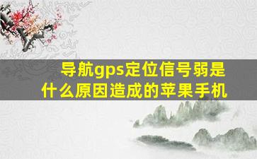 导航gps定位信号弱是什么原因造成的苹果手机