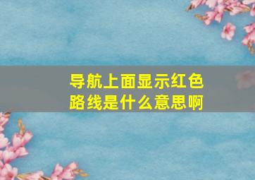 导航上面显示红色路线是什么意思啊