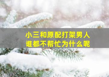 小三和原配打架男人谁都不帮忙为什么呢