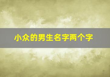 小众的男生名字两个字