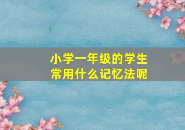 小学一年级的学生常用什么记忆法呢