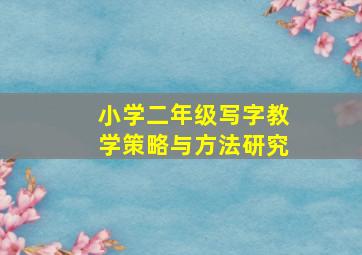 小学二年级写字教学策略与方法研究