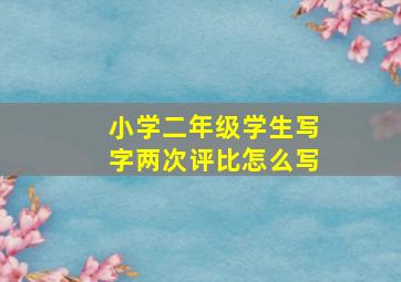 小学二年级学生写字两次评比怎么写