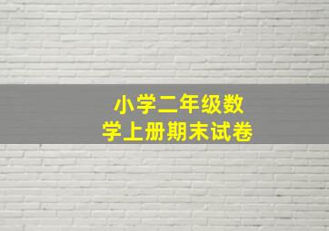 小学二年级数学上册期末试卷