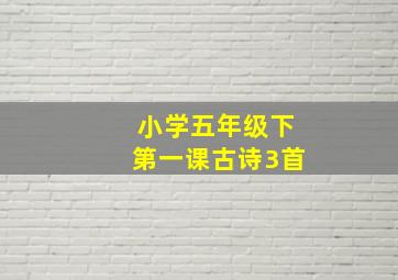 小学五年级下第一课古诗3首