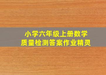 小学六年级上册数学质量检测答案作业精灵