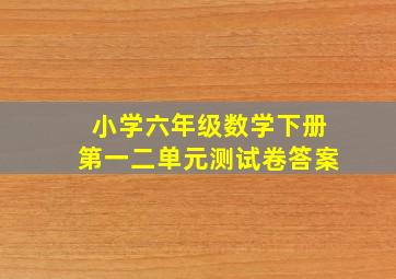 小学六年级数学下册第一二单元测试卷答案