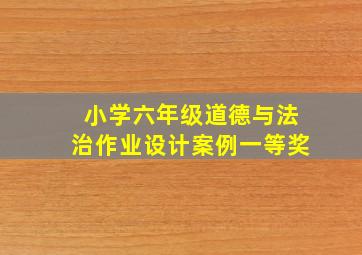 小学六年级道德与法治作业设计案例一等奖